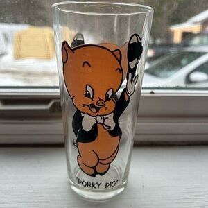 Porky Pig Vintage Character Glass 1973